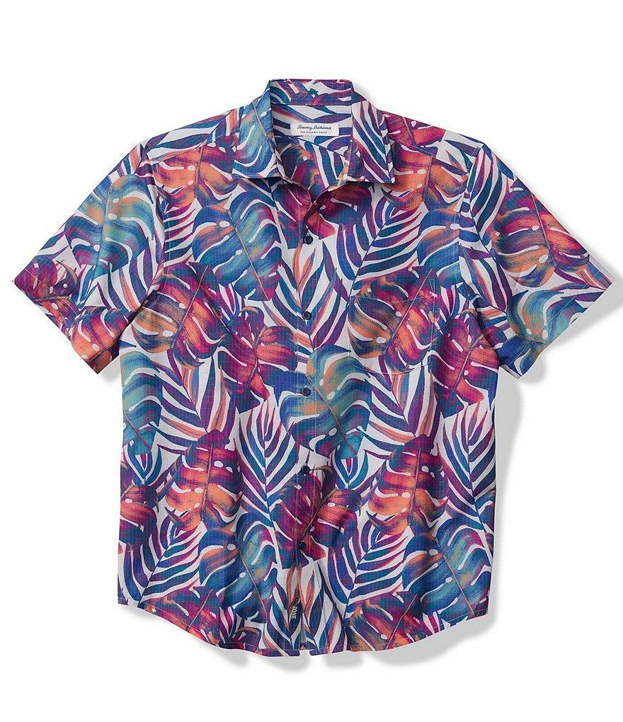 Tommy Bahama Big & Tall Bahama Coast Monarch Monstera Printed Short Sleeve Woven Shirt Product Image