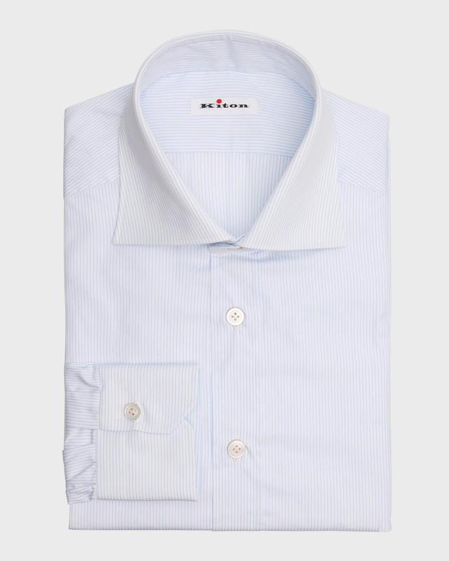 Mens Cotton Micro-Stripe Dress Shirt Product Image