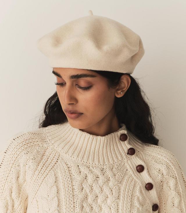 GEORGIANNA BERET -- CREAM WOOL Product Image