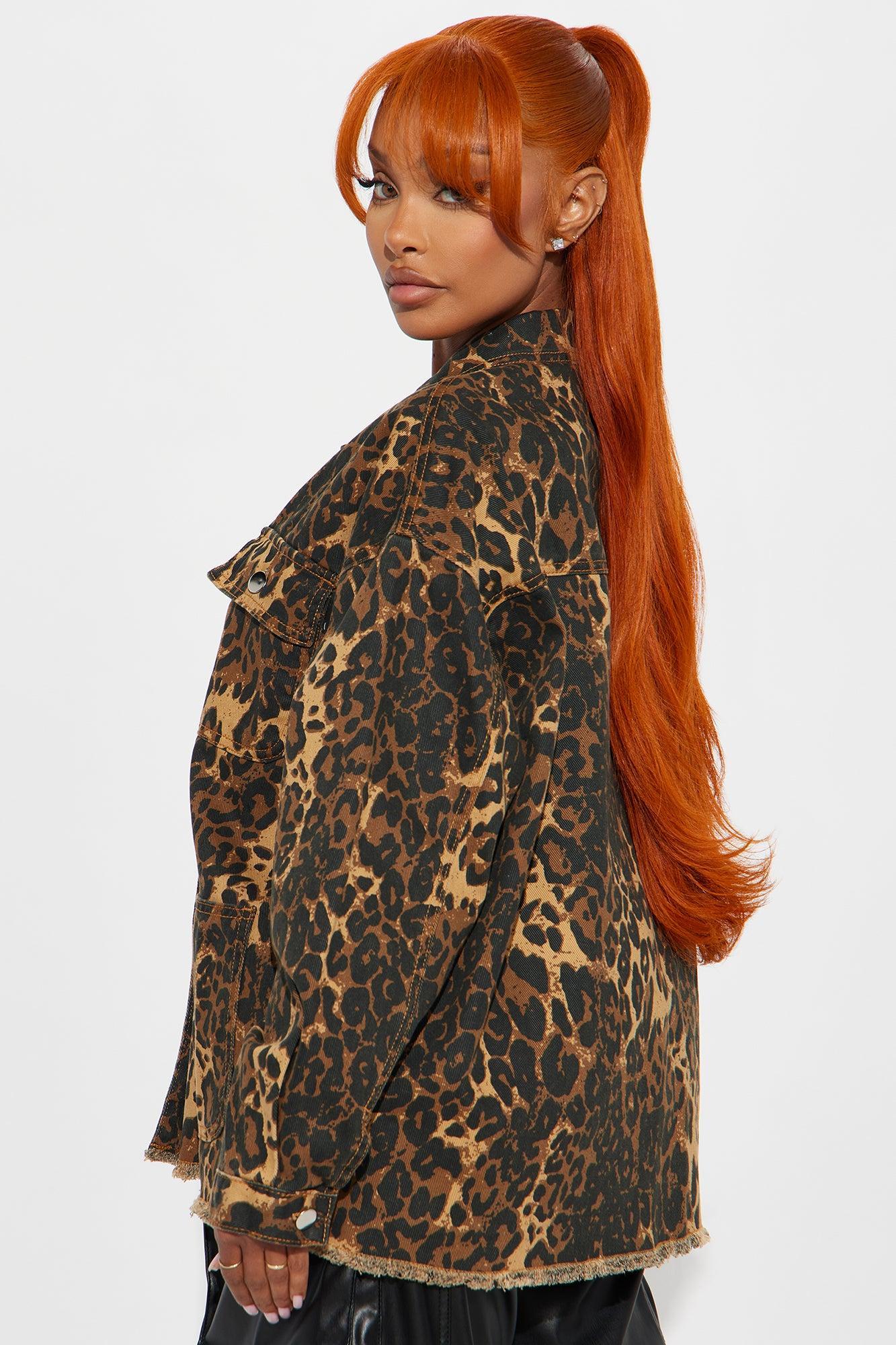 Wild For You Leopard Denim Shacket - Brown/combo Product Image