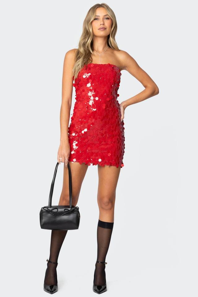 Samba Sequin Strapless Mini Dress Product Image