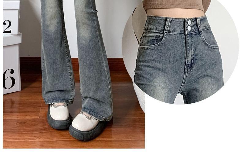 High Rise Washed Bootcut Jeans Product Image