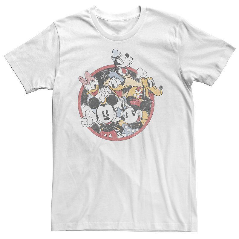 Big & Tall Disney Mickey & Friends Classic Group Shot Tee, Mens White Product Image