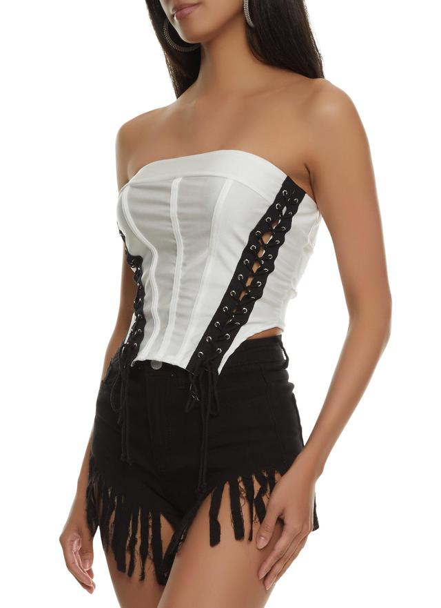 Womens Lace Up Corset Tube Top Product Image