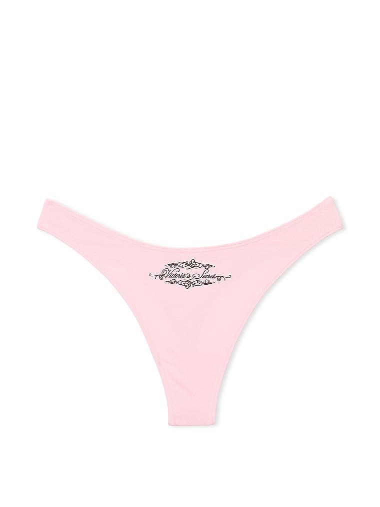 Stretch Cotton High-Leg Scoop Thong Panty Product Image