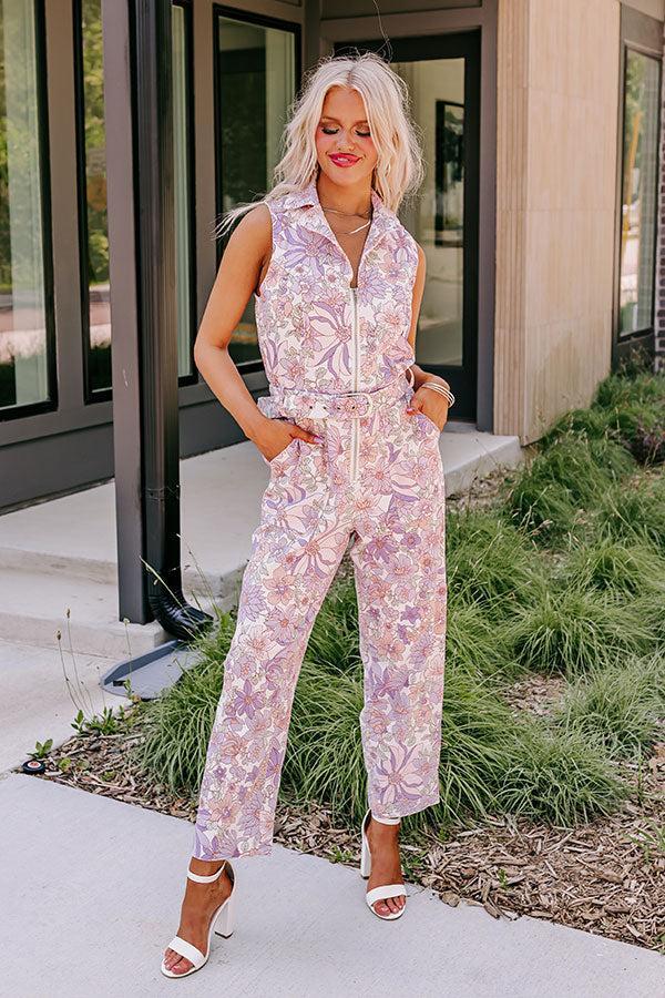 In Full Bloom Denim Jumpsuit Product Image