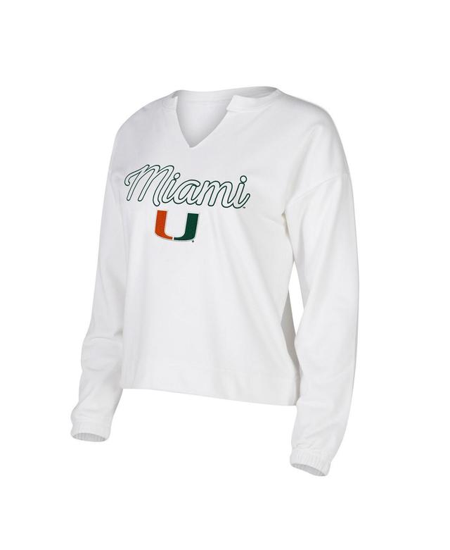 Womens Concepts Sport Miami Hurricanes SiennaNotch Neck Long Sleeve T-Shirt Product Image