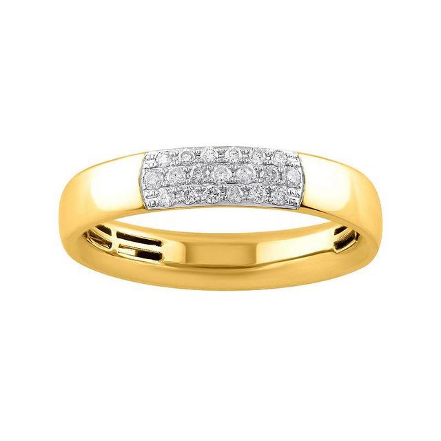 LOVE CLOUD 10k Gold 1/8 Carat T.W. Round Cut Diamond Wedding Band, Womens Product Image