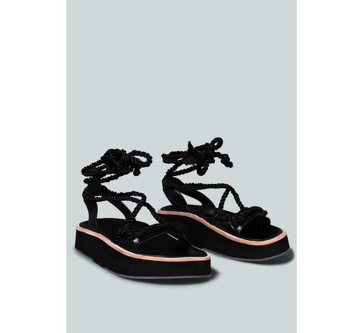 Rag & Co Kendall Womens Strings Platform Leather Sandal Product Image