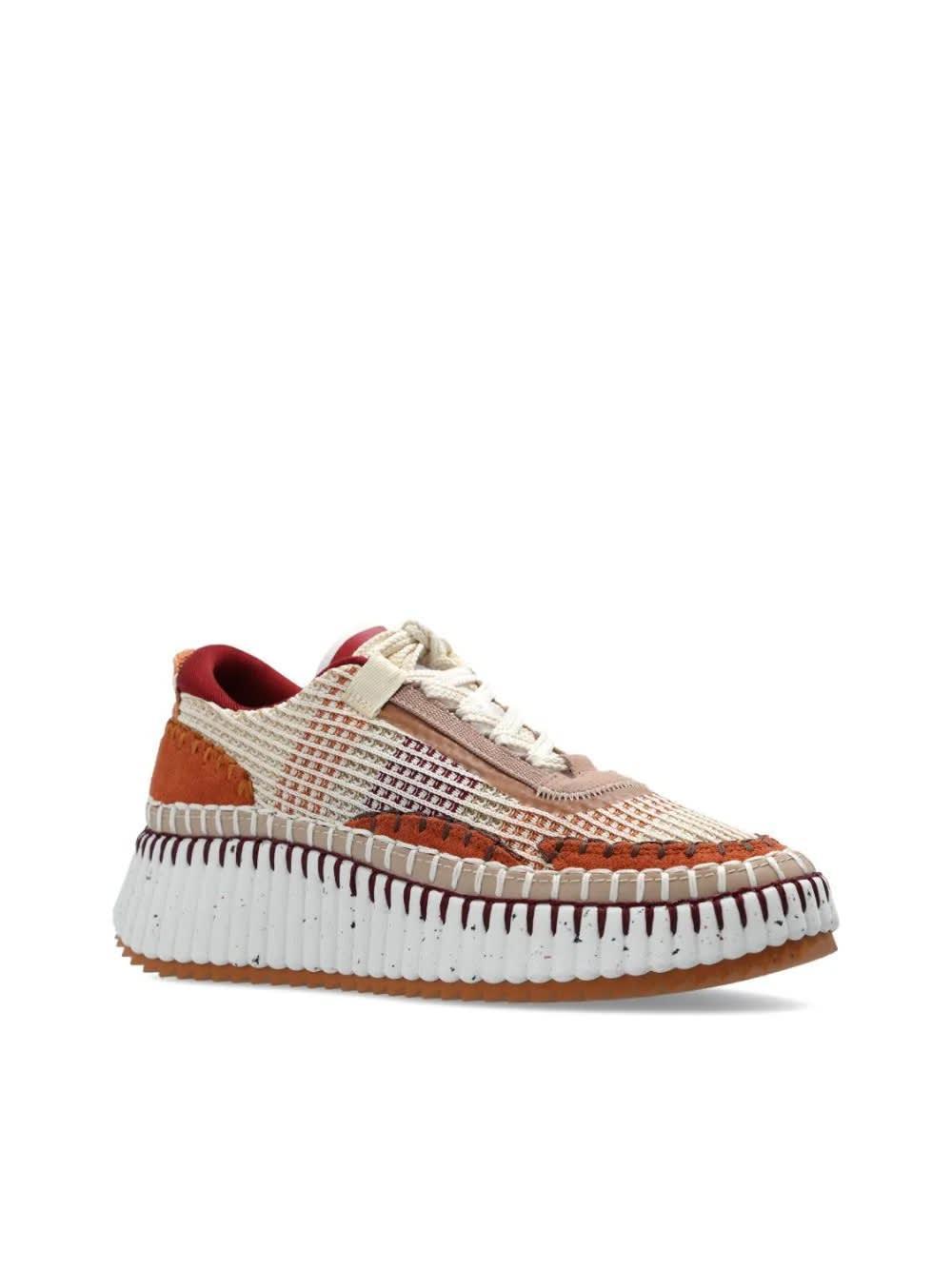 CHLOÉ Nama Sneaker Brown Size 12 100% Polyester, Bovine Leather Product Image