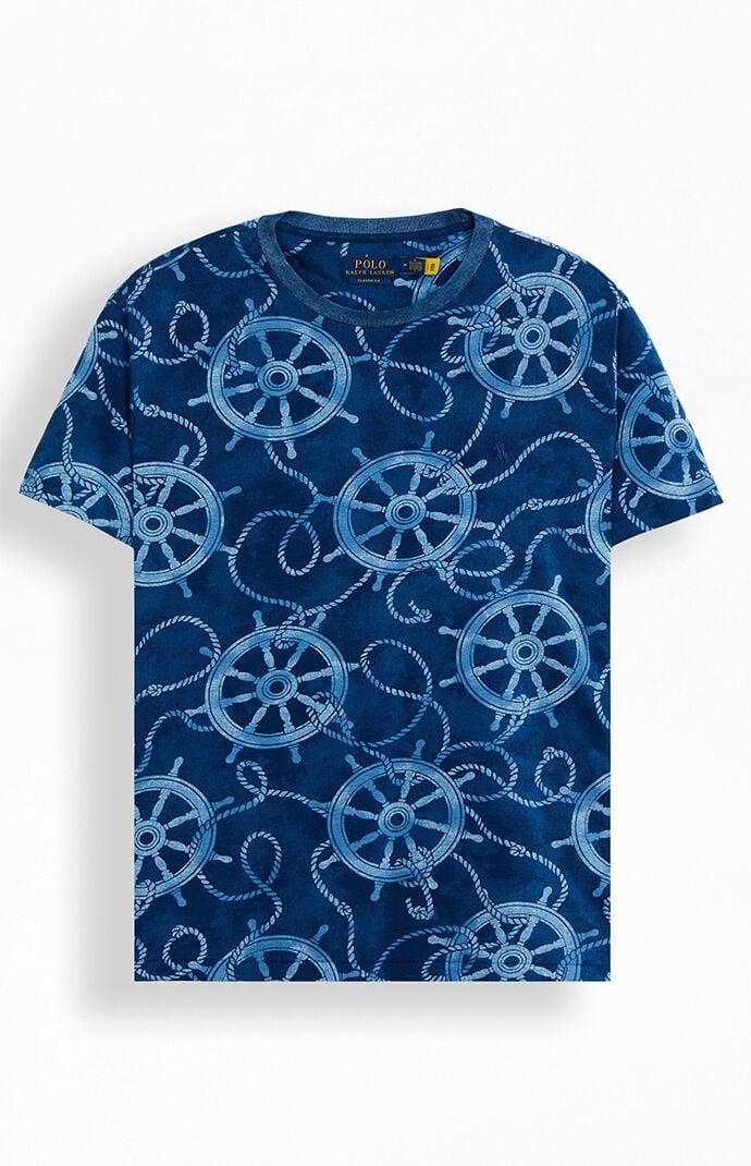 Polo Ralph Lauren Classic Fit Nautical Jersey T-Shirt (Rope and Ship Wheel) Men's Clothing Product Image