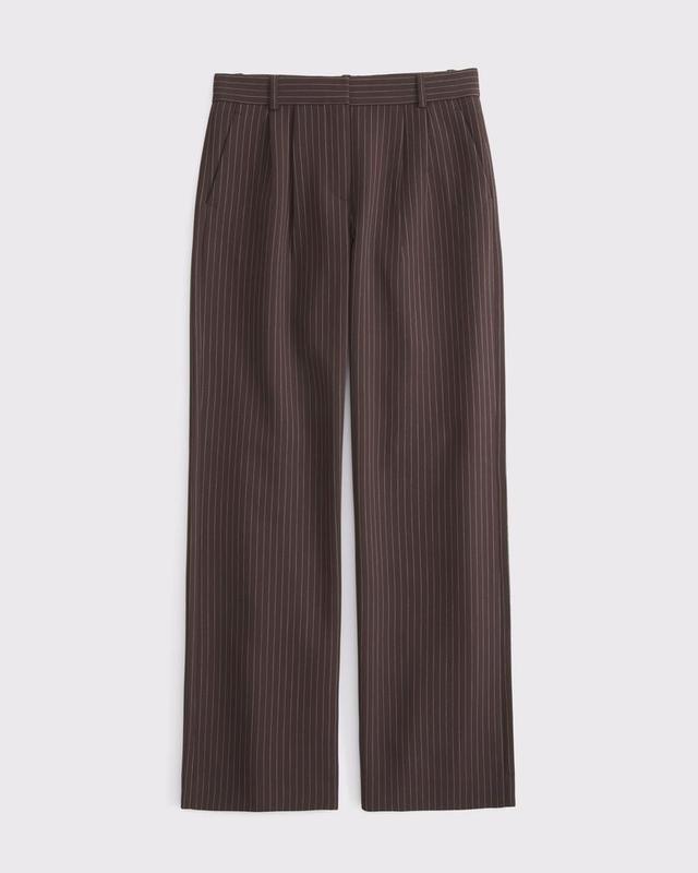 Curve Love A&F Sloane Low Rise Tailored Wide Leg Pant Product Image