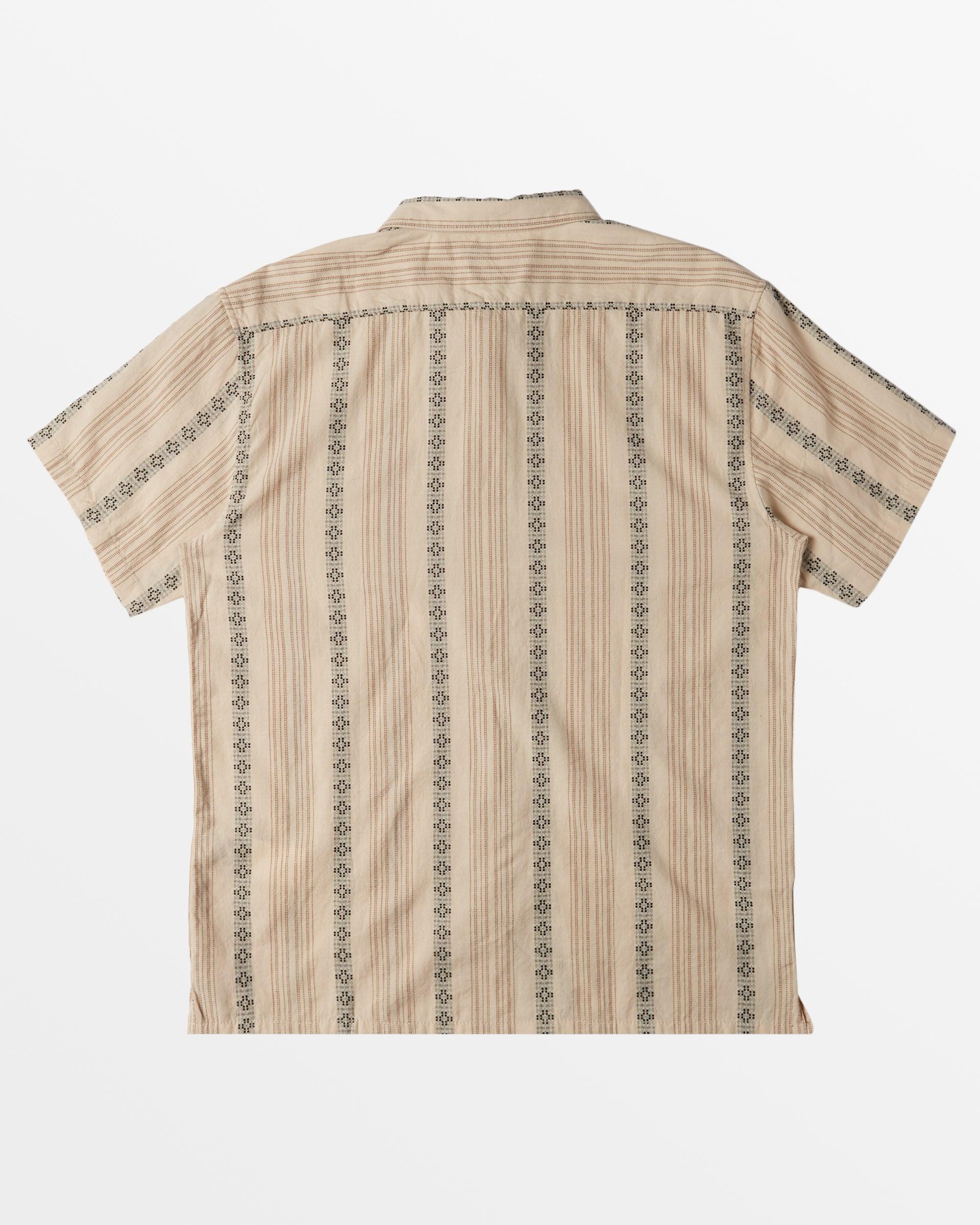 Sundays Jacquard Short Sleeve Shirt - Cream Male Product Image