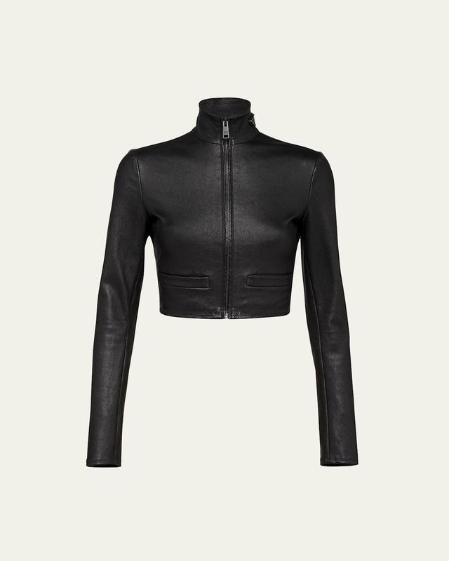 Womens Stretch Nappa Leather Jacket Product Image