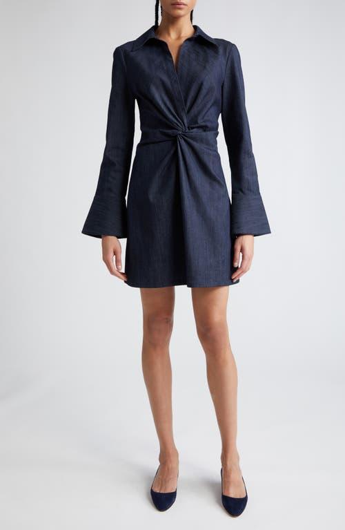 Cinq  Sept McKenna Twist Front Long Sleeve Denim Minidress Product Image