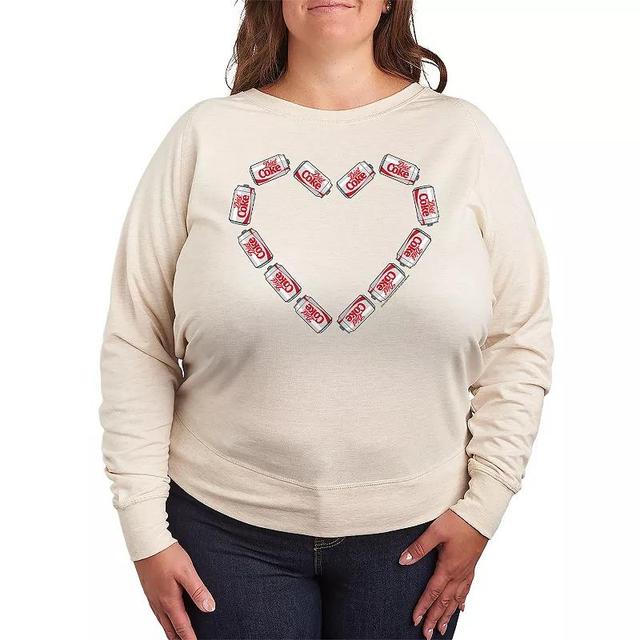 Plus Size Diet Coke Can Heart Lightweight French Terry Sweatshirt, Womens Product Image