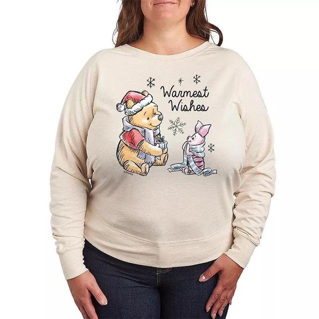 Disneys Winnie The Pooh Piglet & Pooh Plus Size Warmest Wishes Lightweight French Terry Sweatshirt, Womens Product Image