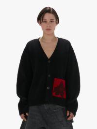 CARDIGAN WITH PATCH POCKET in black | JW Anderson US  Product Image