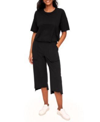 Avery Womens T-Shirt & Sweatpant Loungewear Set Product Image