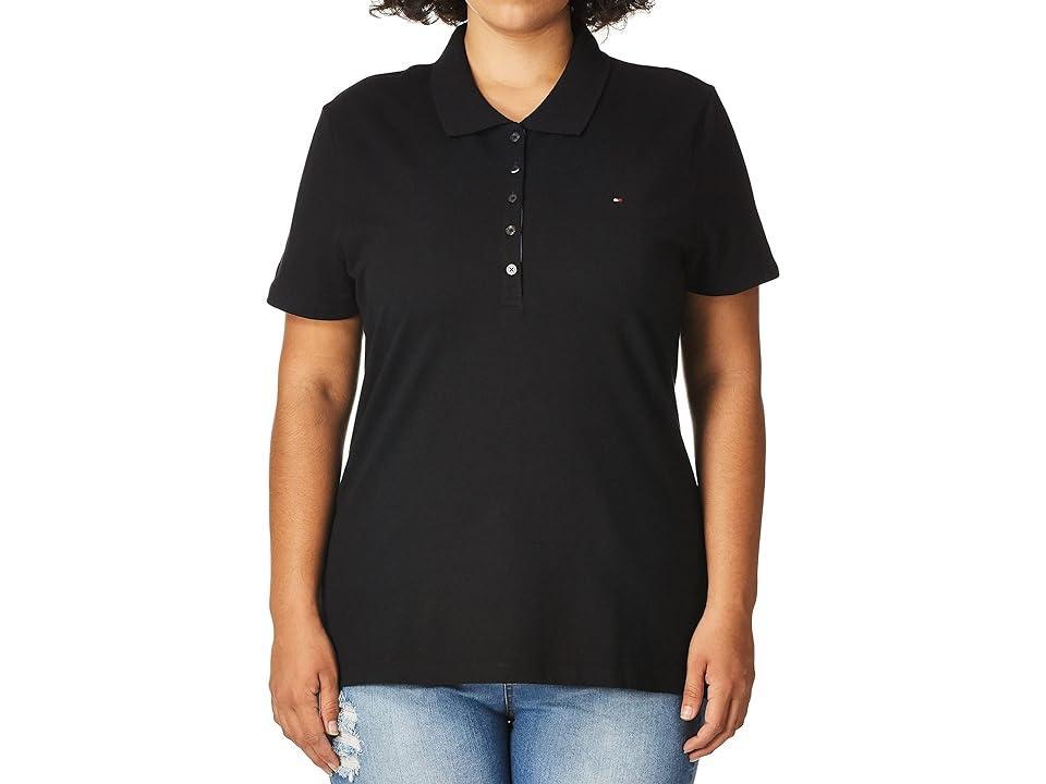 Tommy Hilfiger Solid Short Sleeve Polo Women's Clothing Product Image