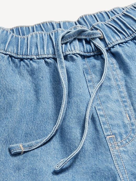 High-Waisted Baggy Jean Shorts -- 3-inch inseam Product Image