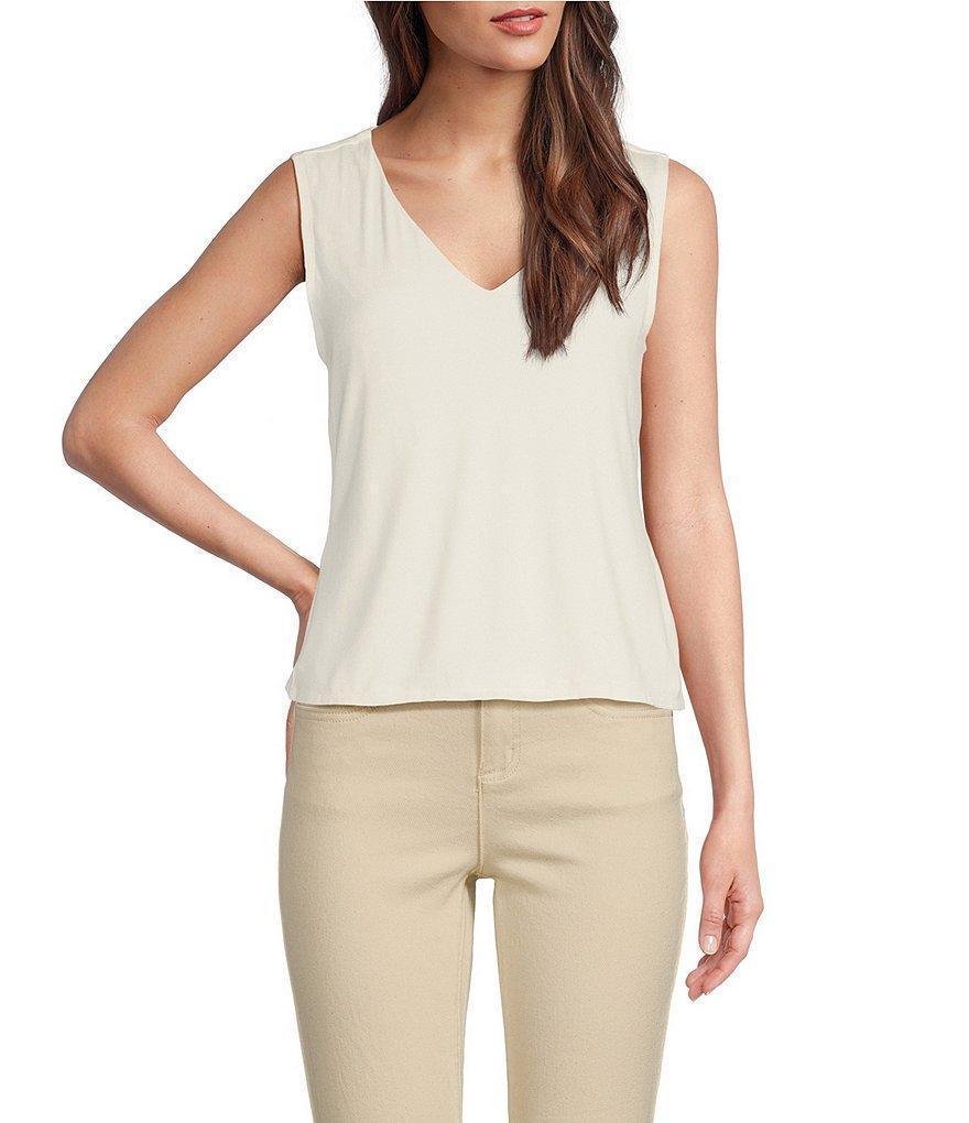 Vince Camuto V-Neck Sleeveless Criss-Cross Back Knit Tank Top product image