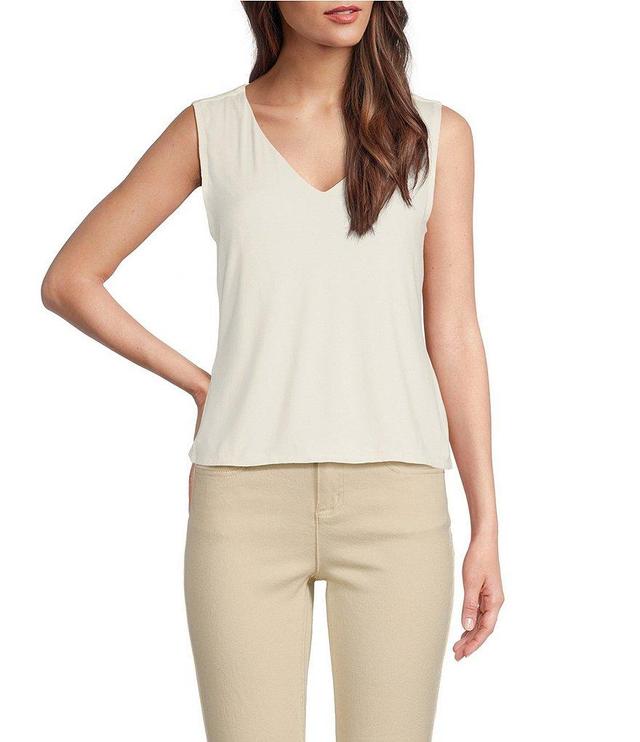 Vince Camuto V-Neck Sleeveless Criss-Cross Back Knit Tank Top Product Image