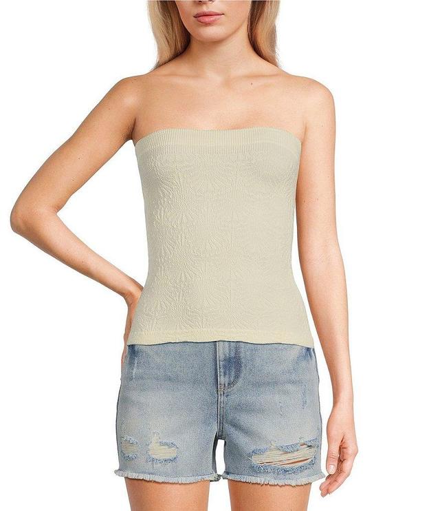 Fornia Seamless Floral Jacquard Tube Top Product Image