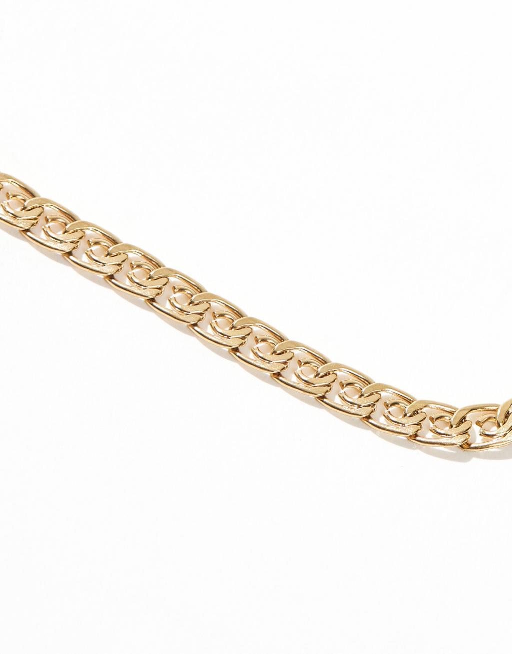 Icon Brand stainless steel scroll chain necklace in gold plated Product Image