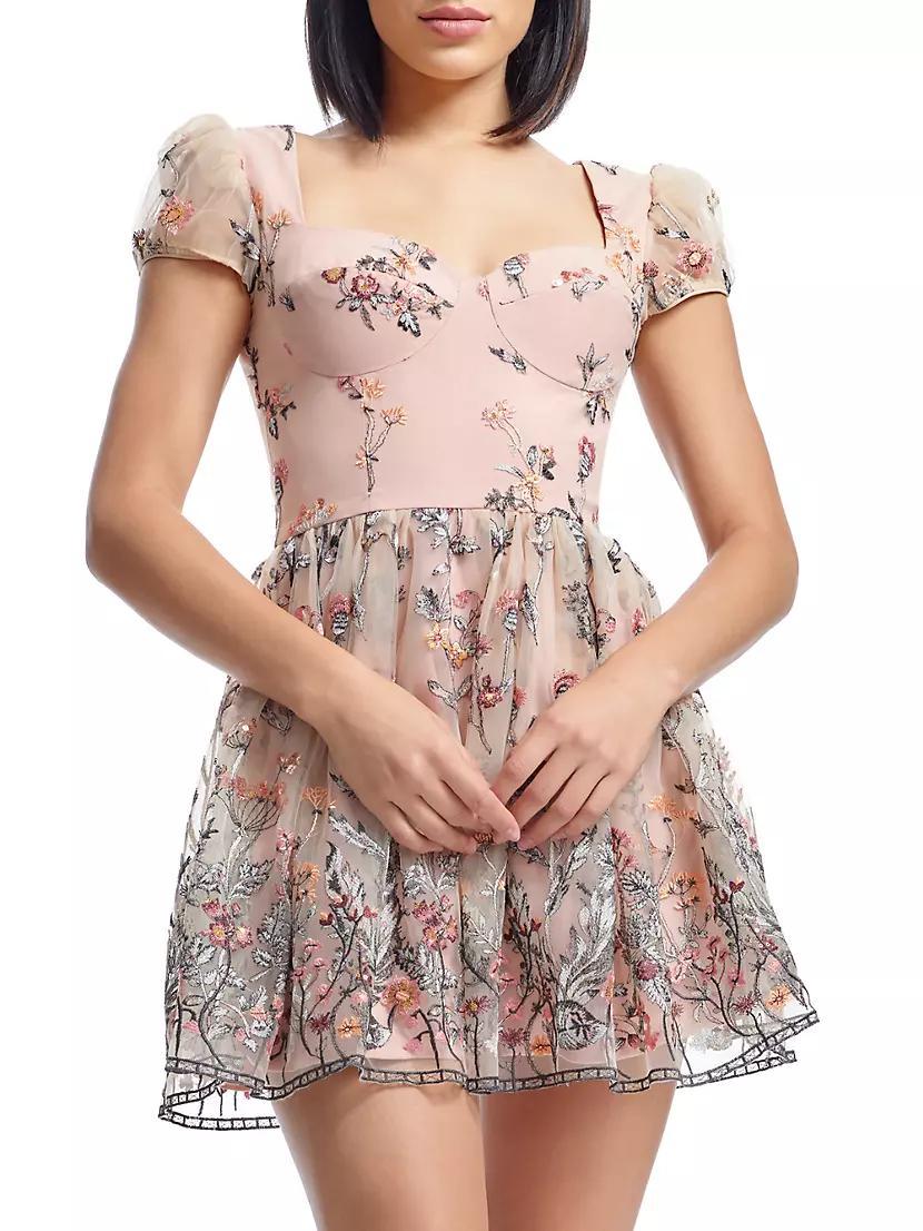 Marissa Beaded Floral Minidress Product Image