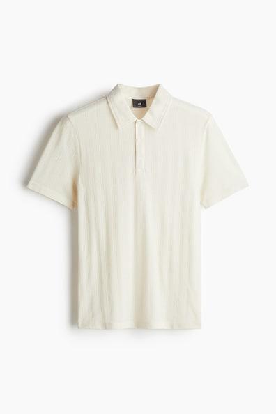 Slim Fit Textured Jersey Polo Shirt Product Image