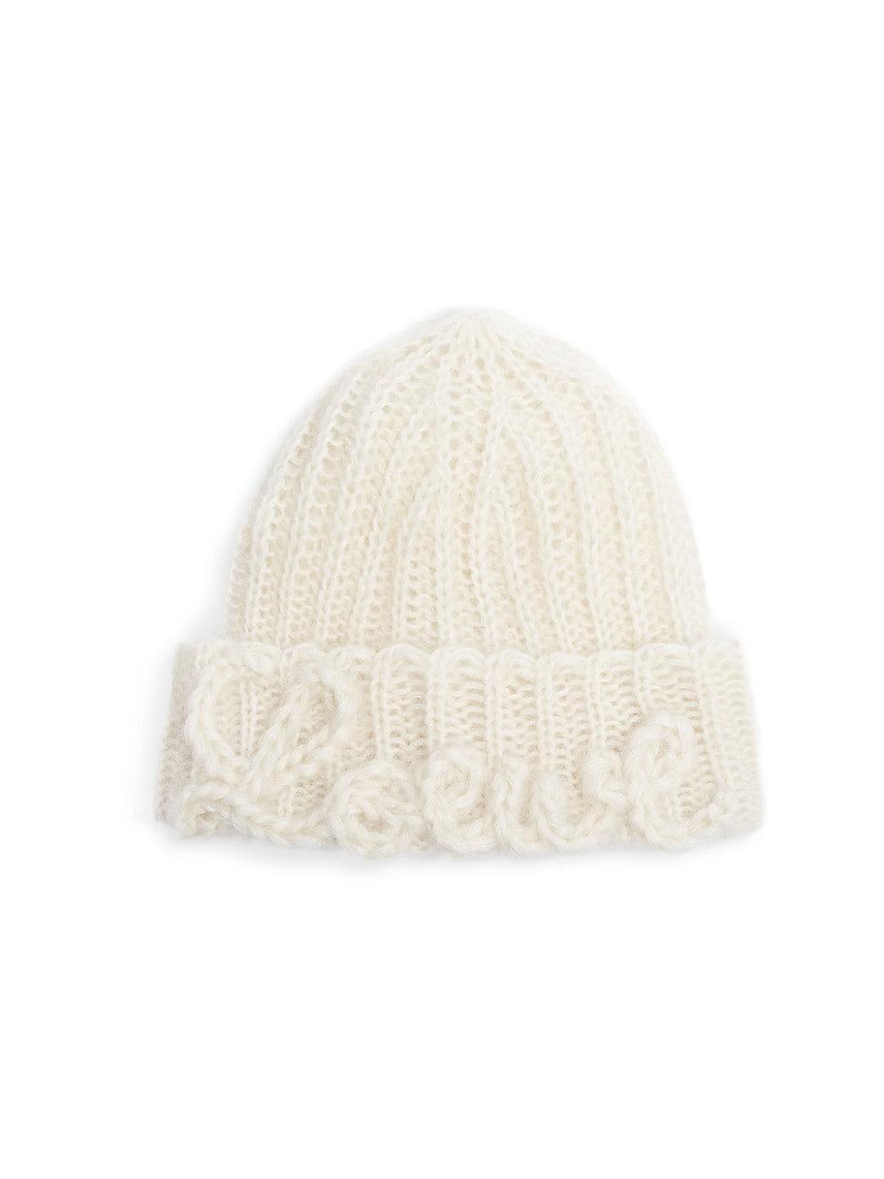 Womens Mohair-Blend Logo Beanie product image