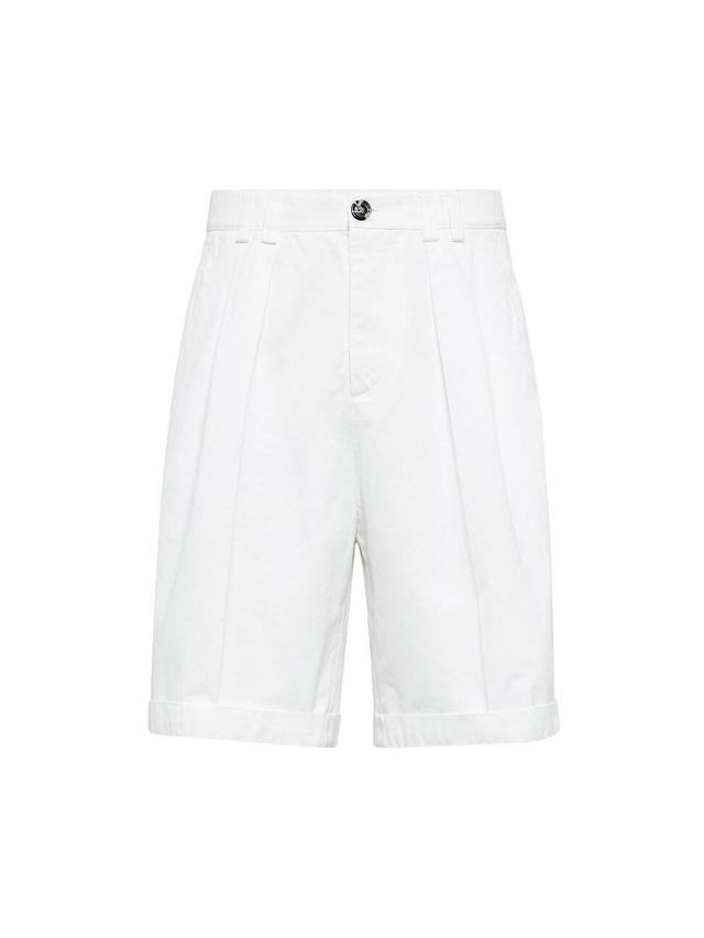 Mens Bermuda Shorts In Twisted Cotton Gabardine Product Image