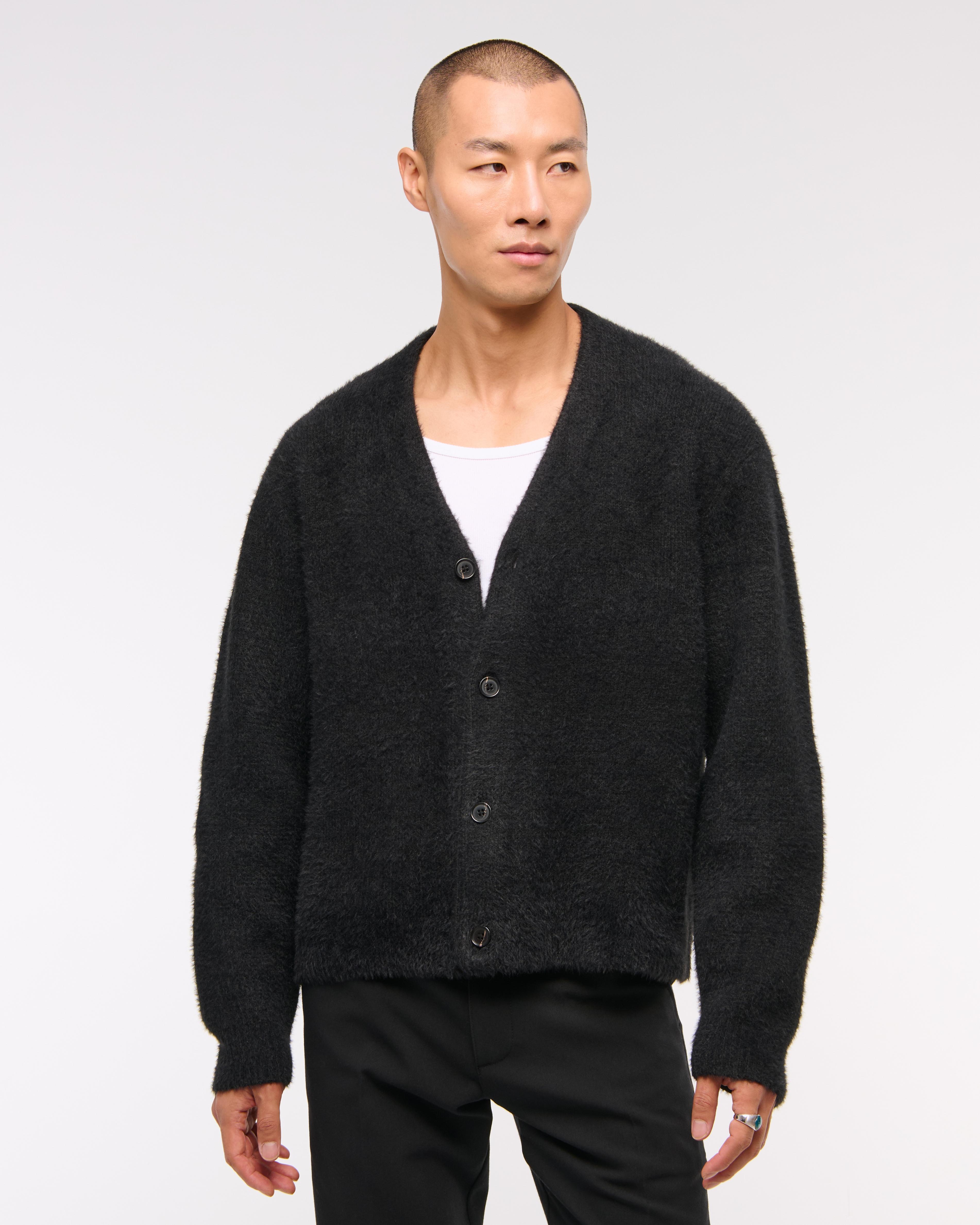 Fuzzy Cropped Cardigan Product Image