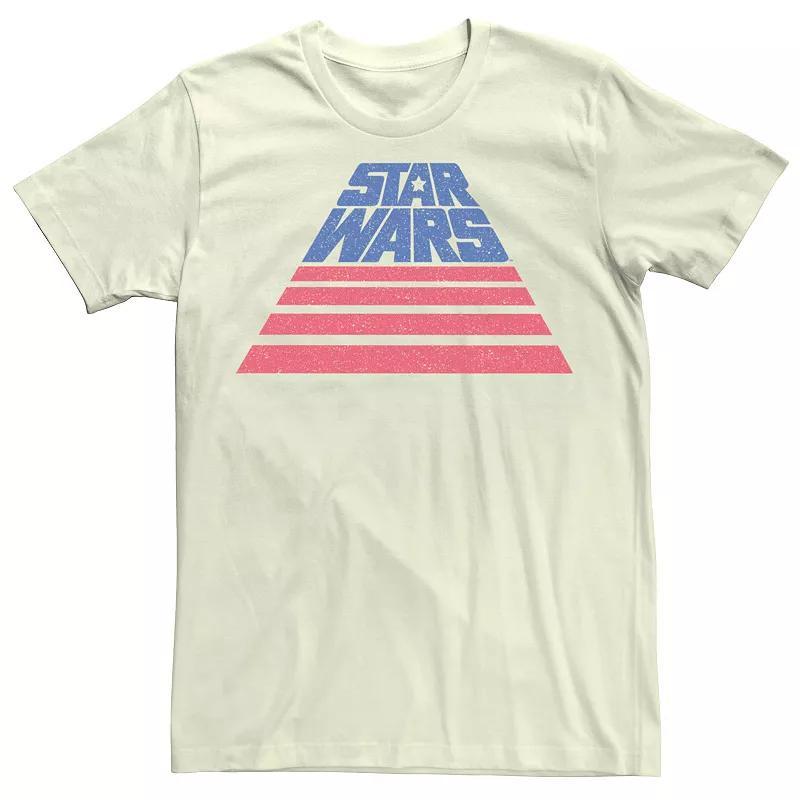 Mens Star Wars Slanted Font USA Colors Graphic Tee Product Image