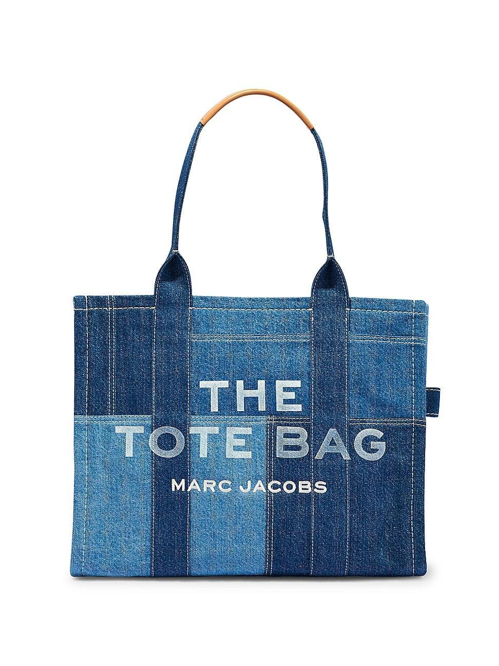 Womens The Denim Large Tote - Black Denim Product Image