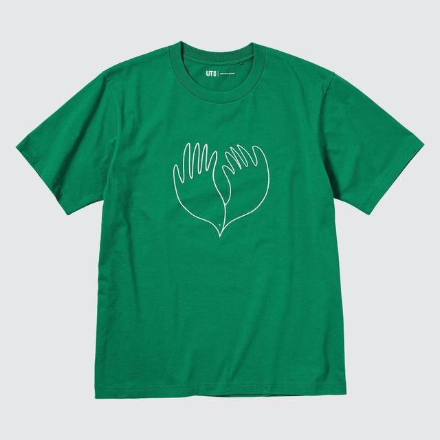 Peace For All Short-Sleeve Graphic T-Shirt (Christophe Lemaire) Green Large UNIQLO US Product Image