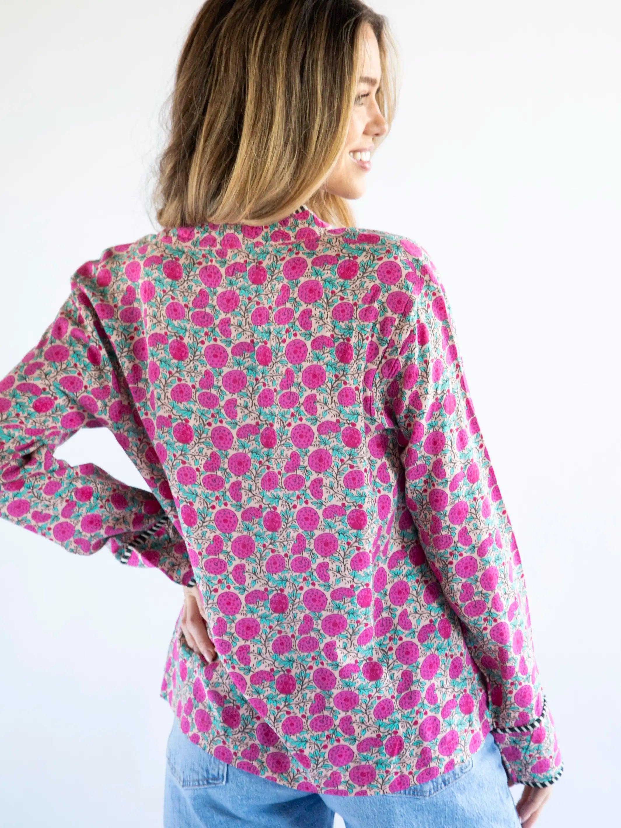 Calypso Button Down - Pink Puff Floral Product Image