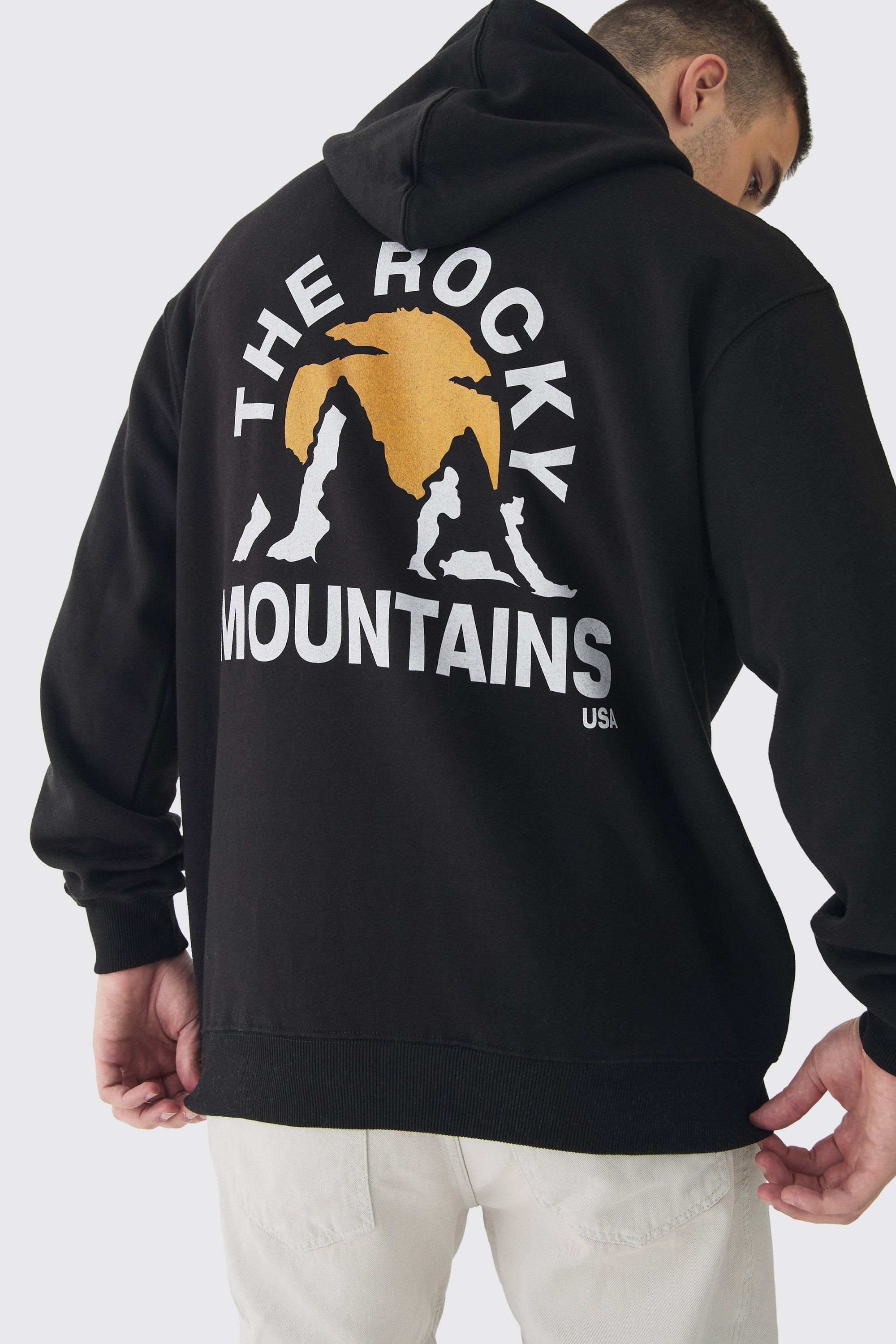 Tall Mountains Graphic Oversized Hoodie | boohooMAN USA Product Image