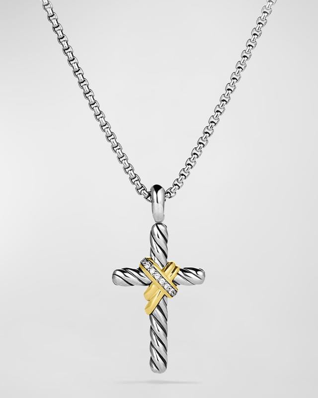 Womens Cable Collectibles X Crossover Cross With Diamonds & 14K Yellow Gold On Chain Product Image