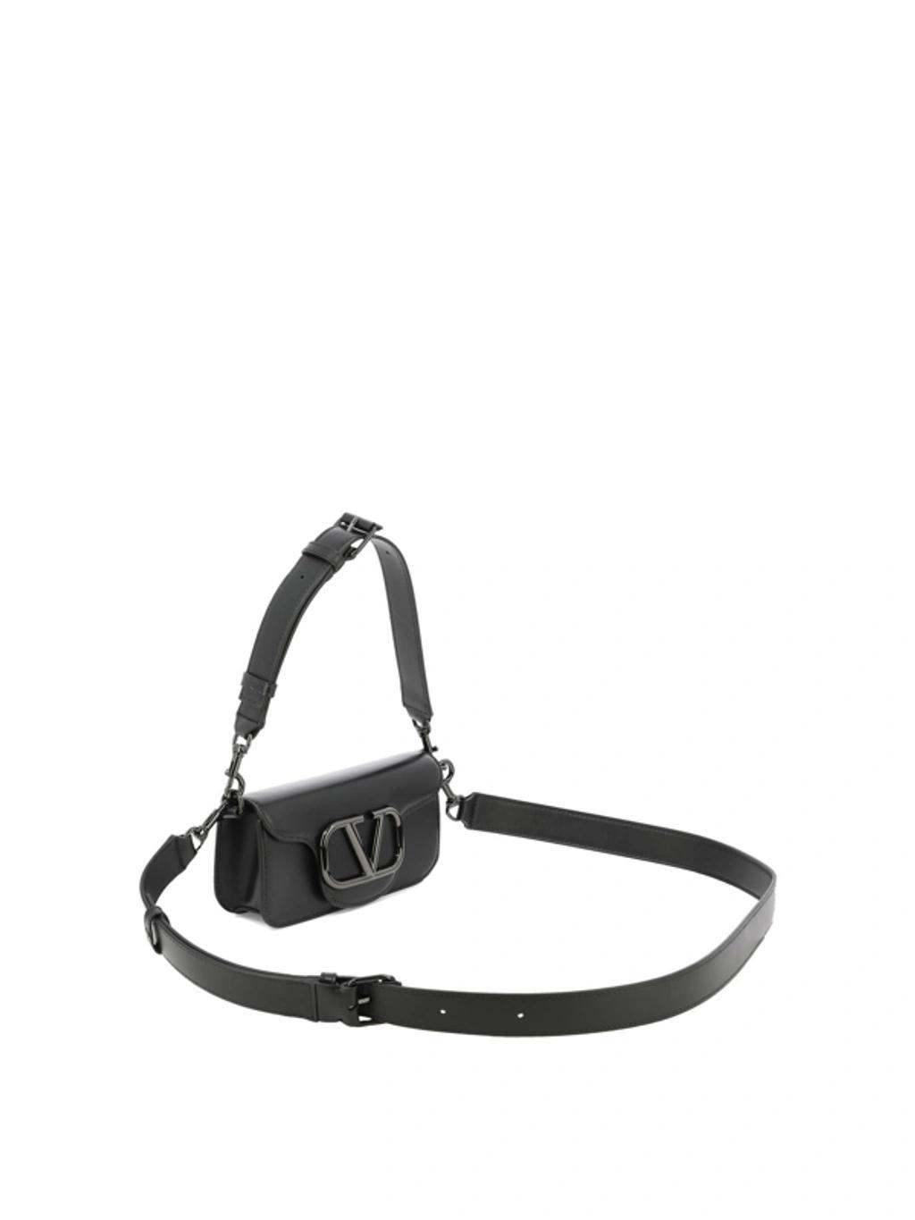 Black Leather Vlogo Crossbody Bag In Neronero Product Image