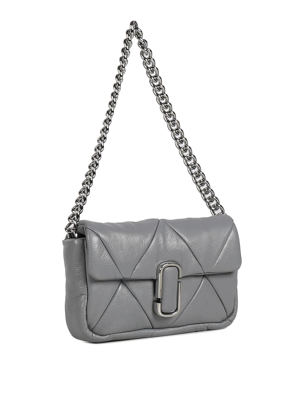 MARC JACOBS The Puffy Diamond Quilted J Marc Shoulder Bag In Grey Product Image