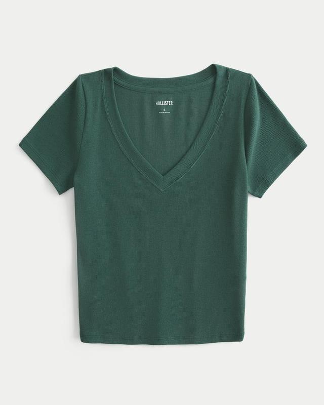 Ribbed V-Neck Top Product Image