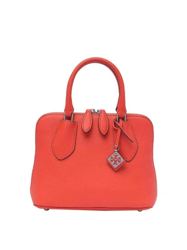 TORY BURCH Mini Pebbled Leather Swing Bag In Red Product Image