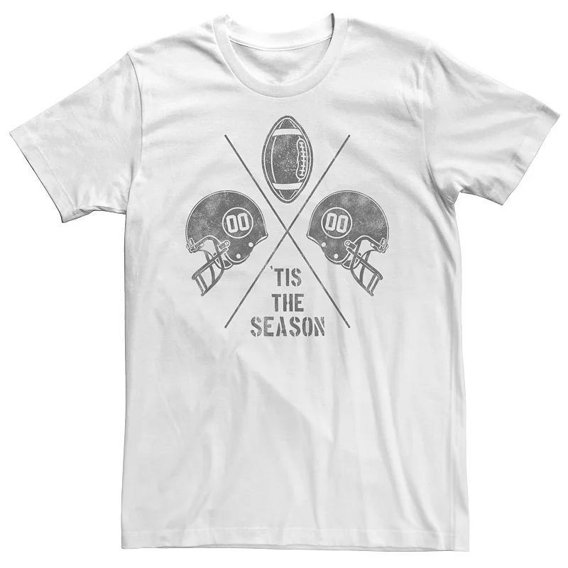 Big & Tall Tis The Season Football Tee, Mens Athletic Grey Product Image