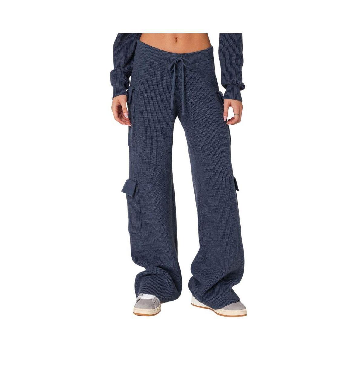 Edikted Womens Wynter Knit Cargo Pants Product Image