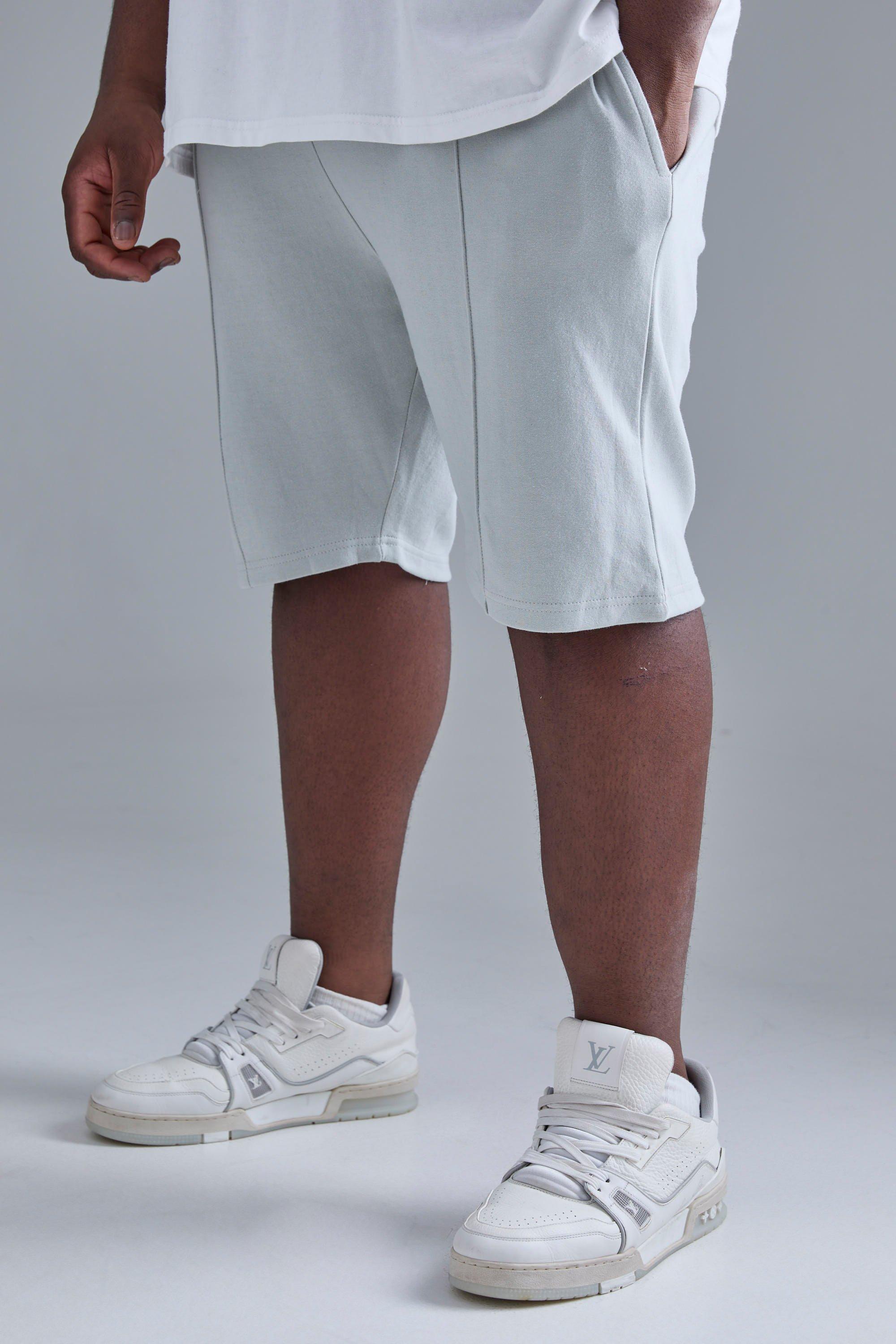 Plus Slim Interlock Pintuck Short | boohooMAN USA Product Image