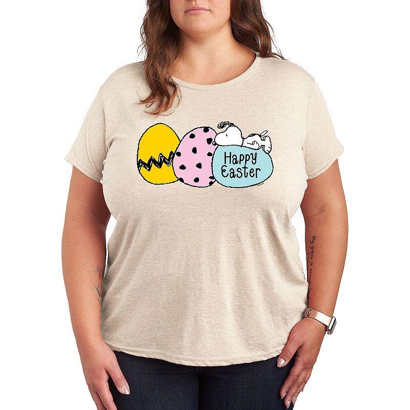 Plus Peanuts Snoopy Happy Easter Eggs Graphic Tee, Womens Product Image