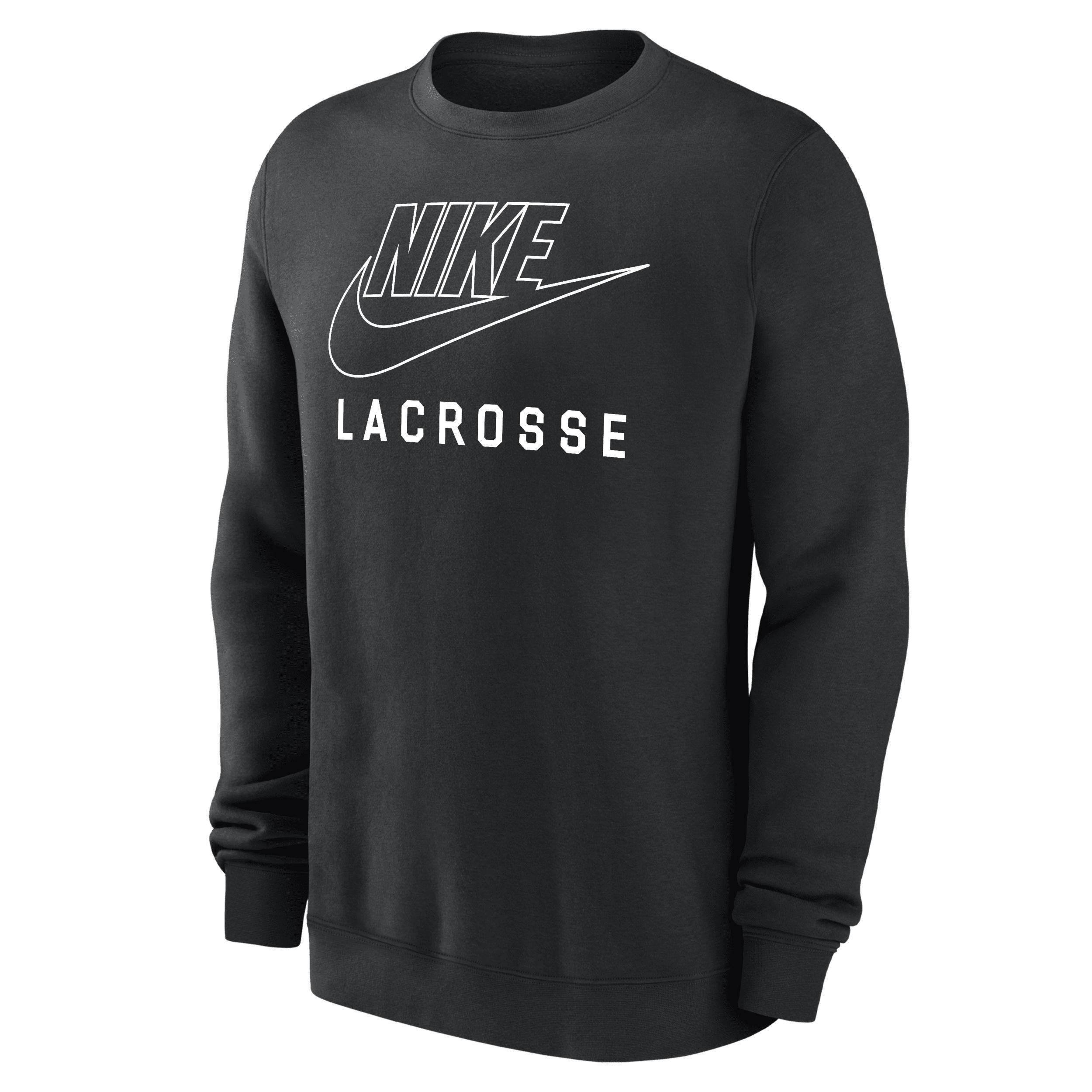 Nike Men's Swoosh Club Fleece Lacrosse Pullover Crew-Neck Sweatshirt Product Image