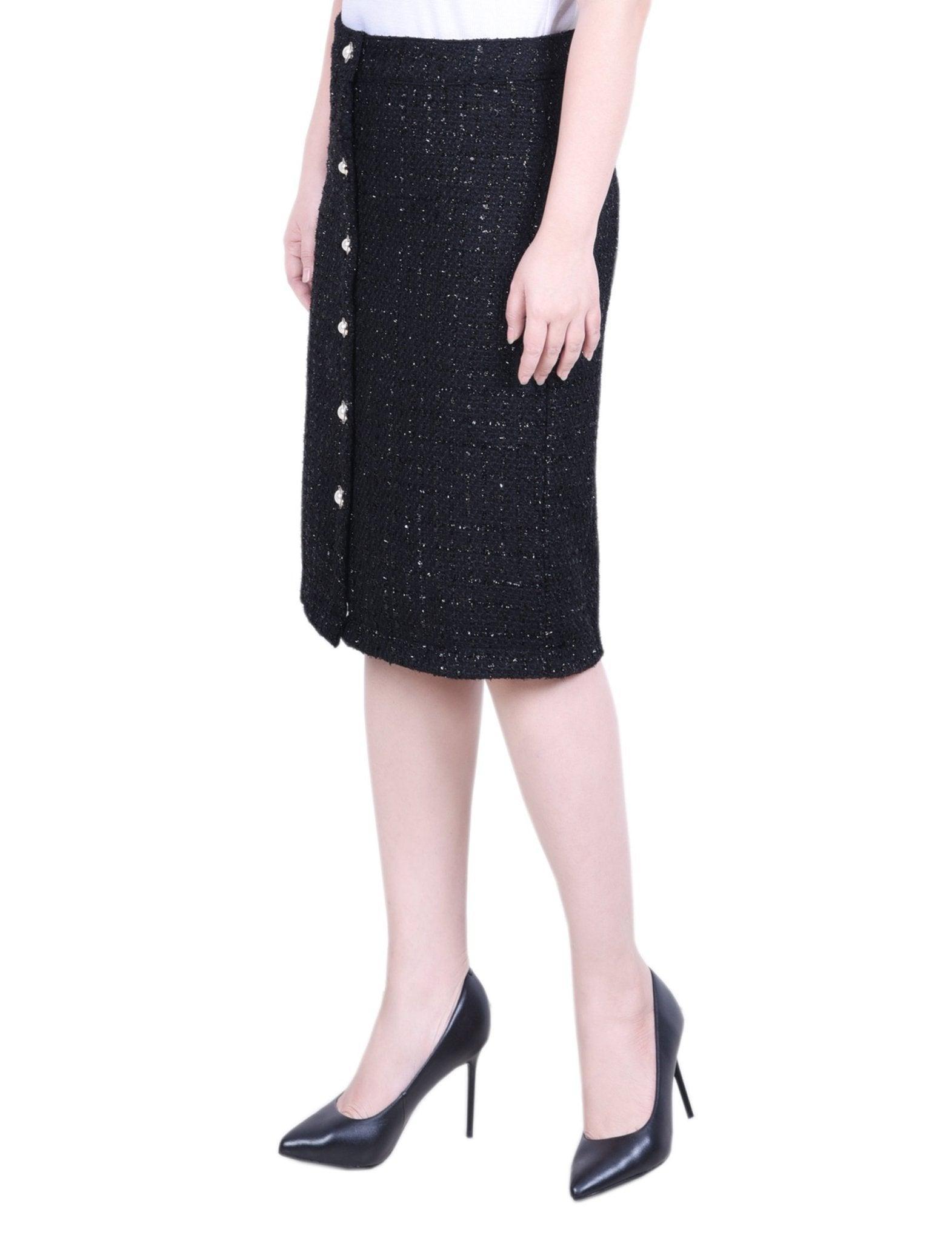 NY Collection Knee Length Slim Tweed Knit Skirt - Petite Product Image